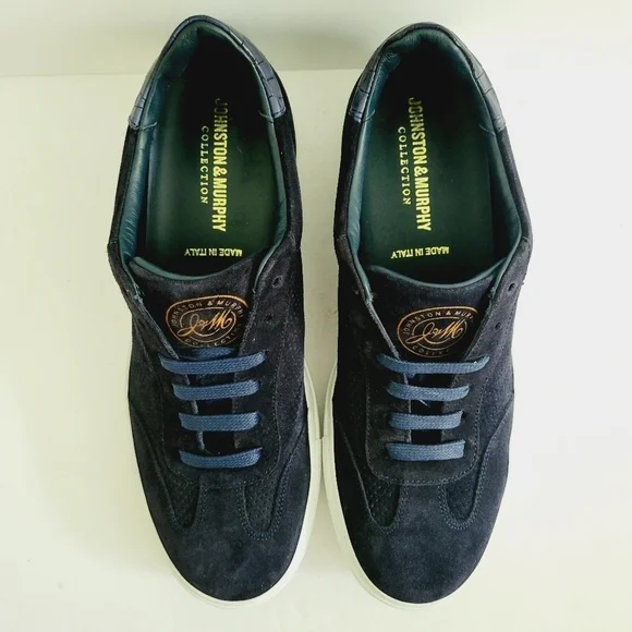 NEW Johnston & Murphy Jake Low-Top Lace Up Sneakers Navy Size 8.5